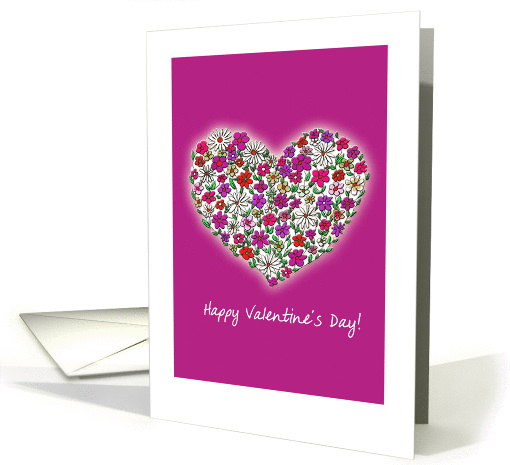 Happy Valentine's Day - Heart of Flowers card (896412)