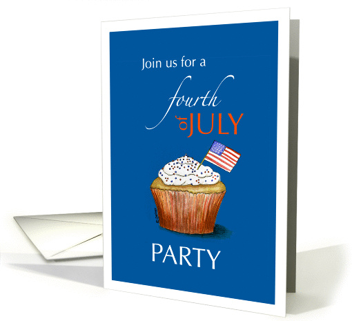 4th of July - Cupcake with US Flag Invitation card (900732)