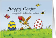 Happy Easter to my Sister and Brother in Law, Humorous Rabbit in Egg card