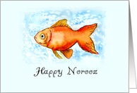Happy Norooz - plain - Goldfish in watercolor card