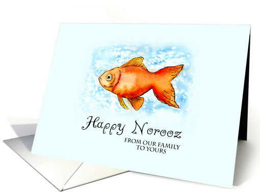 Happy Norooz from our family to yours - Goldfish in watercolor card