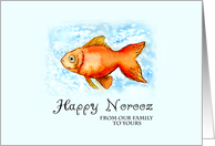 Happy Norooz from our family to yours - Goldfish in watercolor card