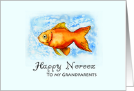 Happy Norooz to my Grandparents - Goldfish in watercolor card