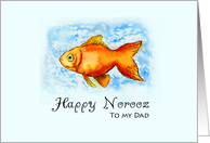 Happy Norooz to my Dad - Goldfish in watercolor card