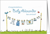 Congratulations Baby Alexander has arrived! card