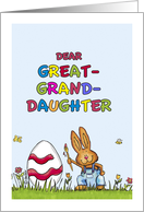 Happy Easter Great Granddaughter - Cute Bunny with Egg card