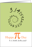 Happy Pi Day to a Math Enthusiast 3.14 card