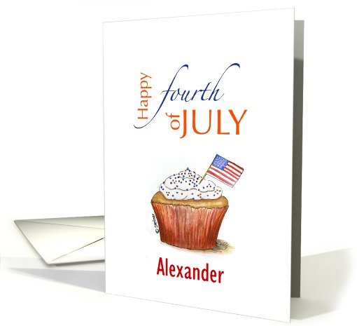 Personalized Name - Happy fourth of July card (910726)