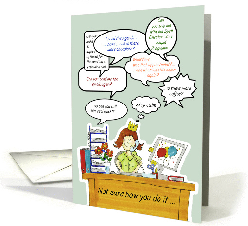 Humorous Administrative Professionals Day Card - Secretary card