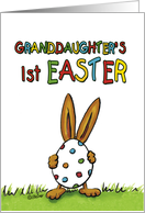 Granddaughter’s First Easter - 1st Easter, Humorous, whimsical Rabbit card