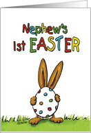 Nephew’s First Easter - 1st Easter, Humorous, whimsical Rabbit card