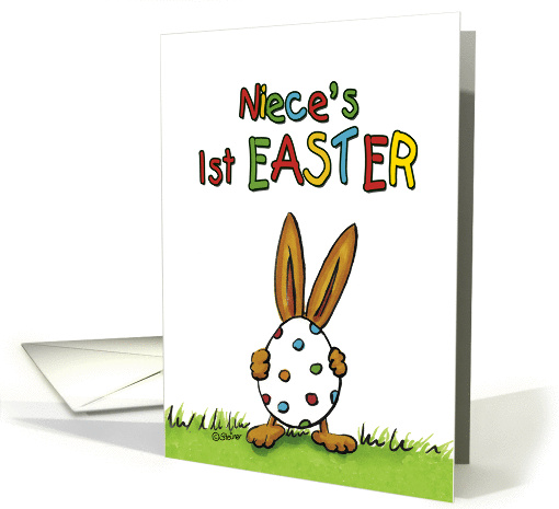 Niece's First Easter - 1st Easter, Humorous, whimsical Rabbit card