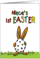 Niece’s First Easter - 1st Easter, Humorous, whimsical Rabbit card