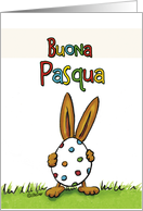 Buona Pasqua, Italian Easter Wishes, whimsical with two Rabbits card