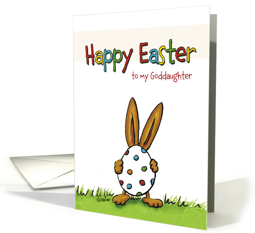 Happy Easter to my Goddaughter - whimsical with two Rabbits card