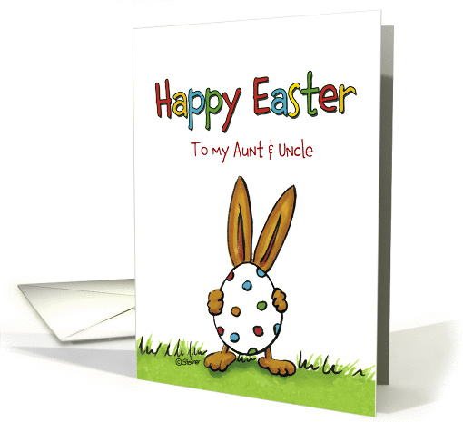 Humorous Happy Easter to Aunt and Uncle- whimsical with... (912810)