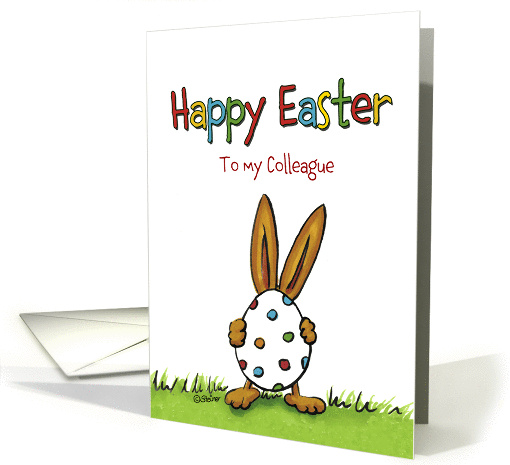 Humorous Happy Easter to my Colleague - whimsical with... (912817)