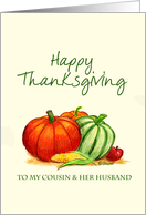 Happy Thanksgiving to my Cousin and Her Husband card