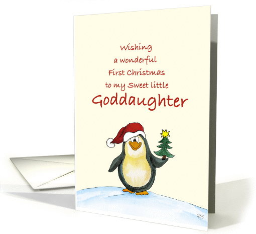 First Christmas for Goddaughter - Cute Christmas Card with... (914368)