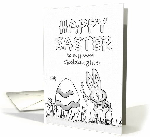 Happy Easter to my sweet Goddaughter - Coloring Book card (914419)