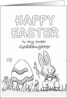 Happy Easter to my sweet Goddaughter - Coloring Book card