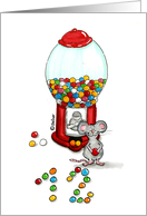 Sweet 12th Birthday Card - Cute Mouse with gumball Machine card