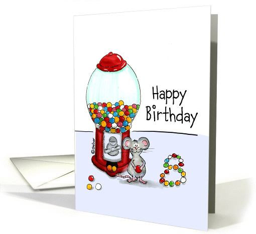 Humorous Happy 8th Birthday - Eighth Birthday - Gumball Maching card