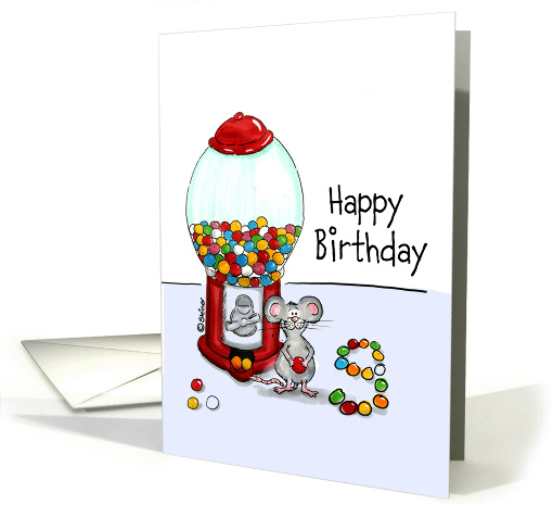 Humorous Happy 9th Birthday - Ninth Birthday - Gumball Maching card