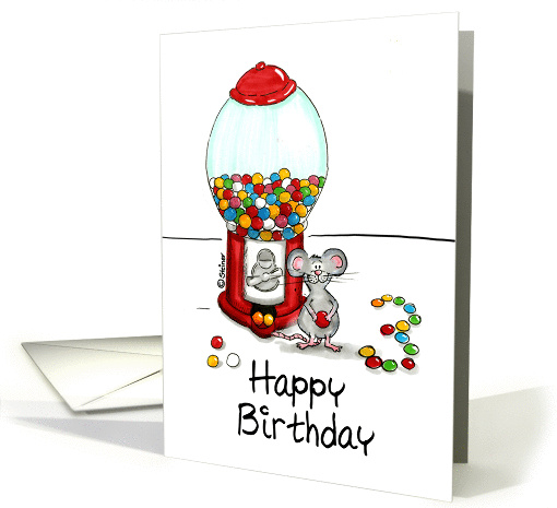 Humorous Happy 3rd Birthday - Third Birthday - Gumball Maching card