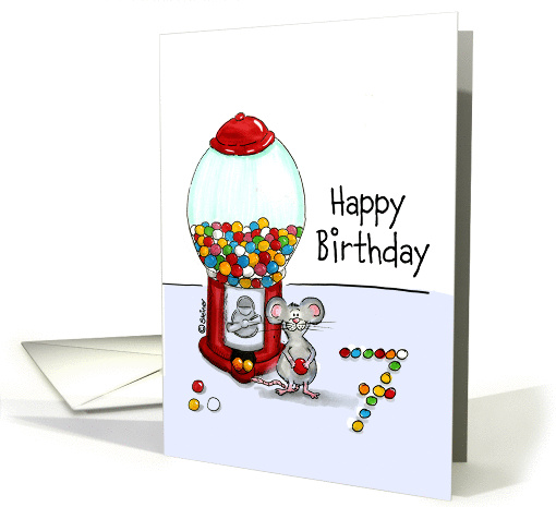 Humorous Happy 7th Birthday -Seventh Birthday - Gumball Maching card