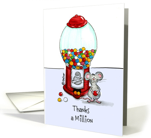 Humorous Thanks a Million - Gumball Maching card (918970)