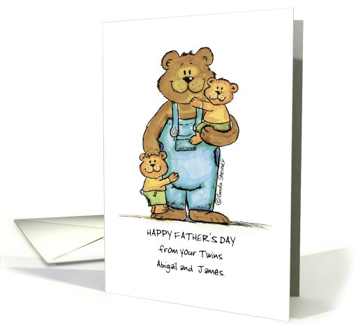 Personalize with your Kids Names - Happy Father's Day from Twins card