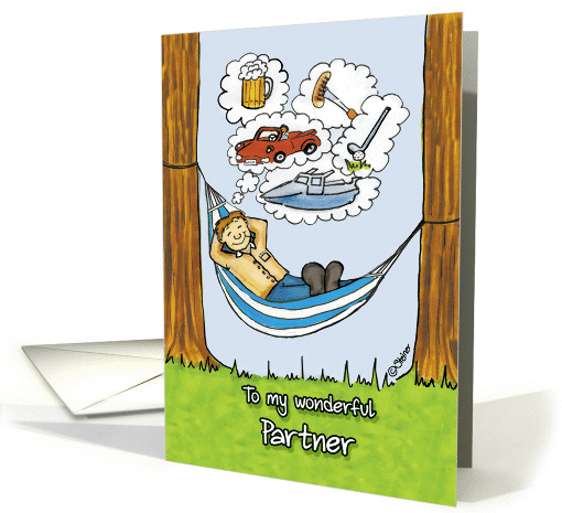 Humorous Father's Day Card to my wonderful Partner card (929857)