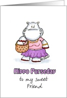 Humorous Happy Birthday for a Friend who likes Purses card