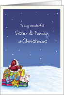 To my wonderful Sister and Family at Christmas card