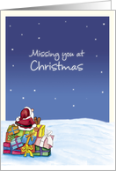 Missing you at Christmas - Santa gazing at the stars card