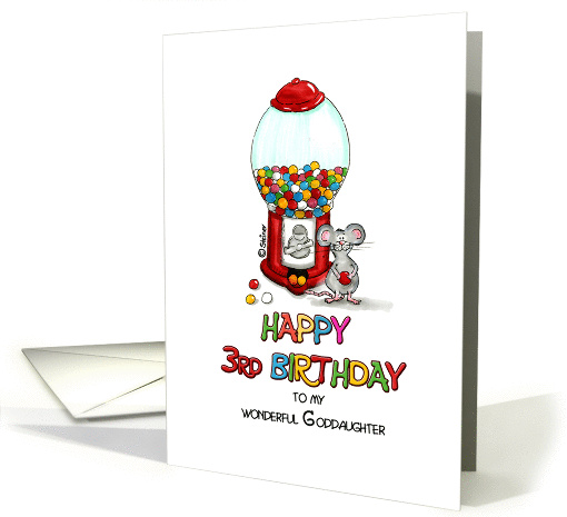 Happy Birthday 3rd Birthday Goddaughter - Third Birthday card (930855)