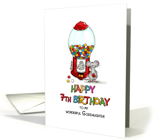 Happy Birthday 7th Birthday Goddaughter - Seventh Birthday card