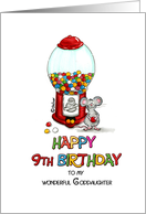 Happy Birthday 9th Birthday Goddaughter - Ninth Birthday card