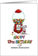 Happy Birthday 13th Birthday Godaughter- Thirteenth Birthday card