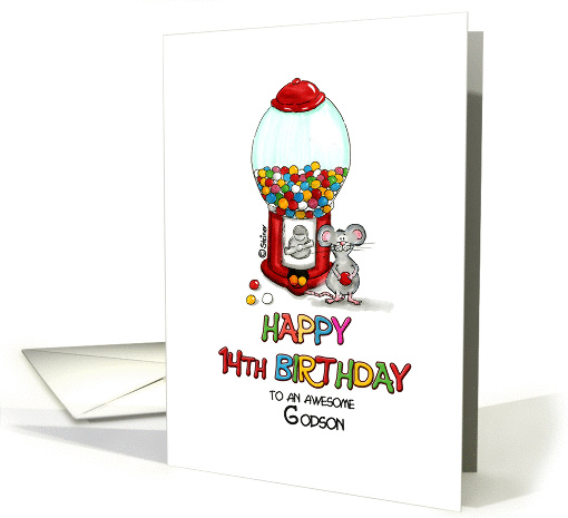 Happy Birthday 14th Birthday Godson - Fourteenth Birthday, 14 card