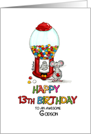 Happy Birthday 13th Birthday Godson - Thirteenth Birthday, 13 card