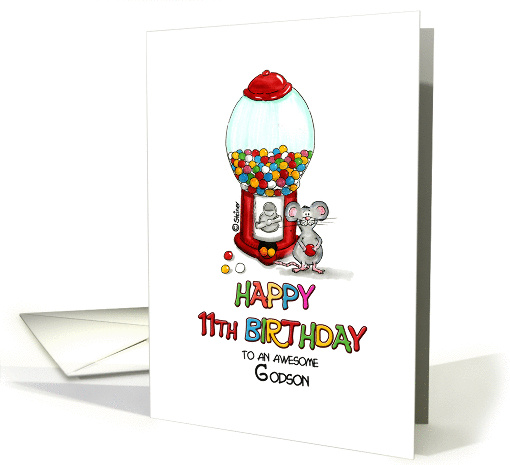 Happy Birthday 11th Birthday Godson - Eleventh Birthday, 11 card