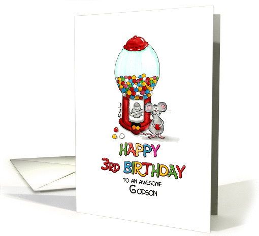 Happy Birthday 3rd Birthday Godson - Third Birthday, 3 card (930907)