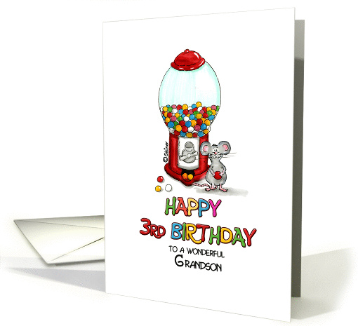 Happy Birthday 3rd Birthday Grandson - Third Birthday, 3 card (930918)