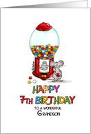 Happy Birthday 7th Birthday Grandson - Seventh Birthday, 7 card