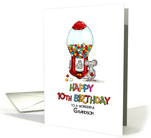 Happy Birthday 10th Birthday Grandson - Tenth Birthday, 10 card