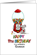 Happy Birthday 11th Birthday Grandson - Eleventh Birthday, 11 card