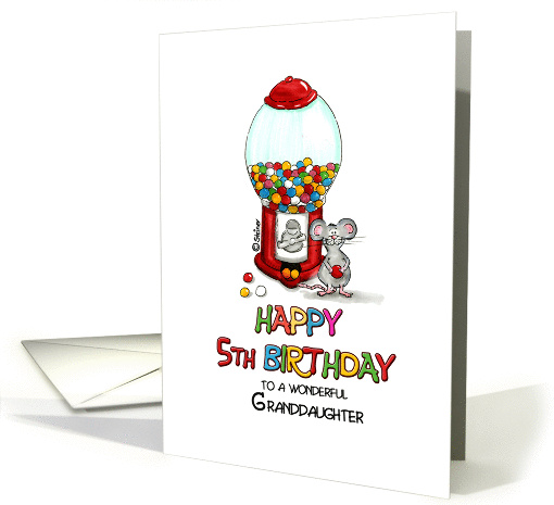 Happy 5th Birthday Granddaughter - Fifth Birthday, 5 card (930992)