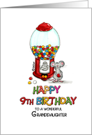 Happy 9th Birthday Granddaughter - Ninth Birthday, 9 card